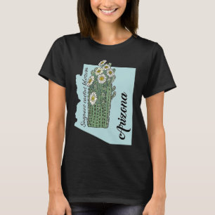 T-shirt État de l'Arizona Fleur Saguaro fleur de cactus