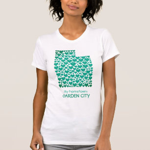 T-shirt État de l'Utah Silhouette Coeurs et ville natale