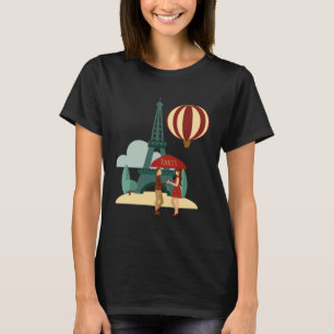 T-shirt État de Paris à la maison J'aime la France Vintage