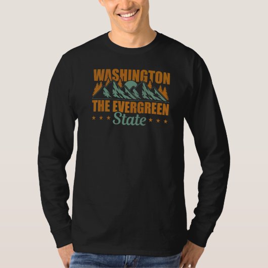 T-shirt État de Washington L'État À feuillage persistant (Devant)