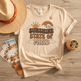 T-shirt État d'esprit Sunshine Rétro Groovy Arc-en-ciel