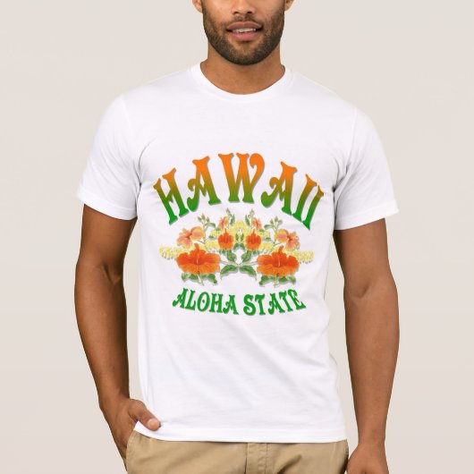 T-shirt État d'Hawaï Aloha (Devant)
