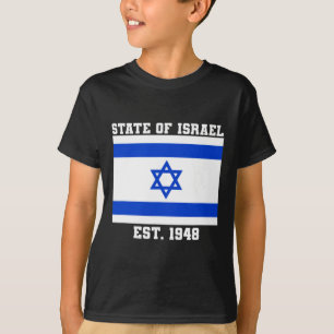 T-shirt État D'Israël Drapeau Est. 1948 Jour de l'indépend