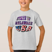 T-shirt Etat du Delaware USA Photo & Flag Text (Devant)