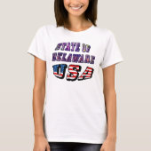 T-shirt Etat du Delaware USA Photo & Flag Text (Devant)