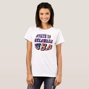 T-shirt Etat du Delaware USA Photo & Flag Text