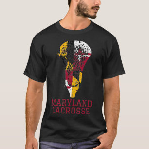 T-shirt Etat du Maryland Drapeau Lacrosse Joueur de l'équi