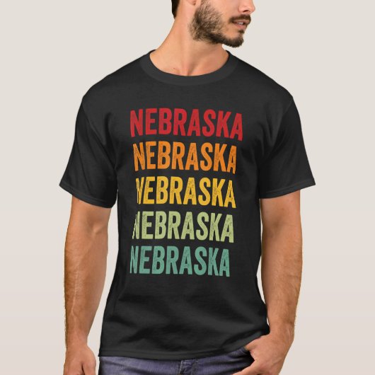 T-shirt État du Nebraska Rainbow (Devant)