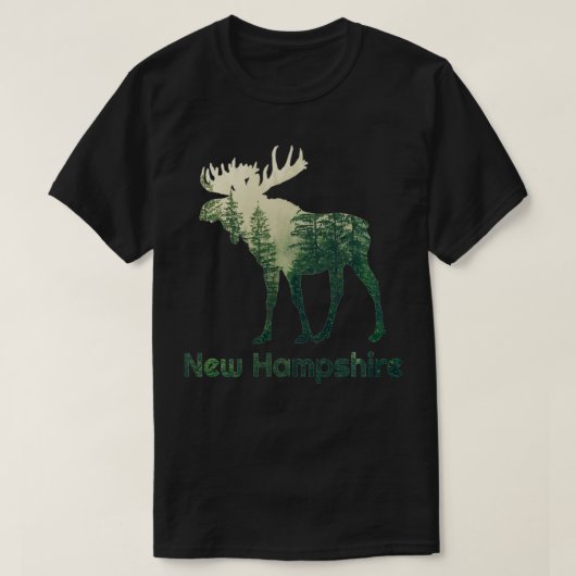 T-shirt État Du New Hampshire Moose Forest Tree Hunter Wi (Design devant)