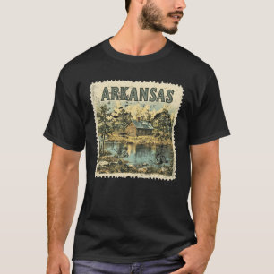 T-shirt État du Timbre de l'Arkansas en détresse Vintage É