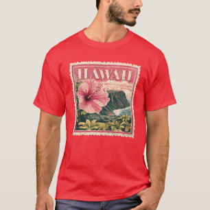 T-shirt État du timbre d'Hawaii en détresse Vintage États-