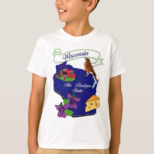 T-shirt État du Wisconsin (Devant)