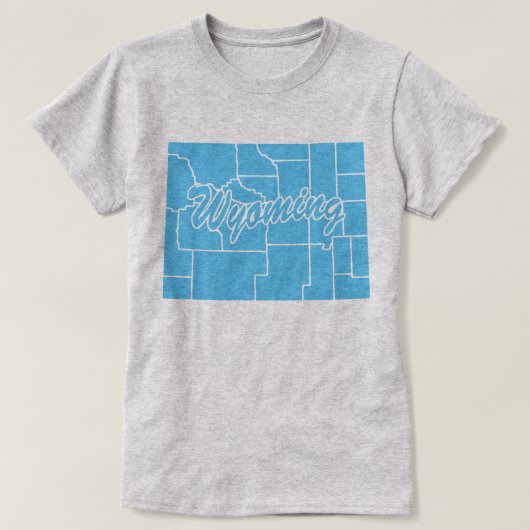 T-shirt État du Wyoming Shape (Design devant)