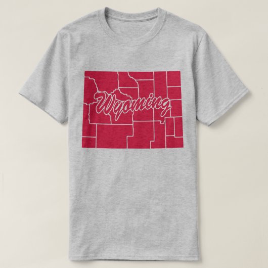 T-shirt État du Wyoming Shape (Design devant)