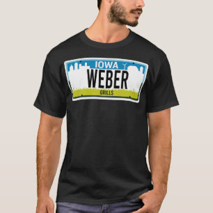 T-shirt Etat Iowa personnalisé Weber plaque d'immatriculat