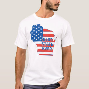 T-shirt État patriotique du Wisconsin "meilleur jamais "