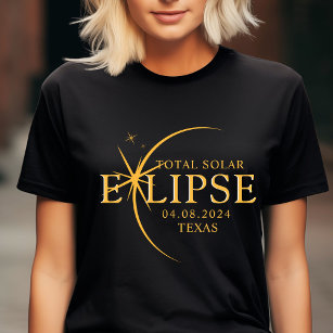 T-shirt État personnalisé moderne Texas Total Solar Eclips