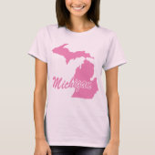 T-shirt État rose Michigan (Devant)
