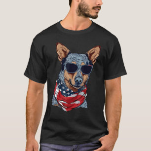 T-shirt État-Unis 4 juillet chien de berger australien pat