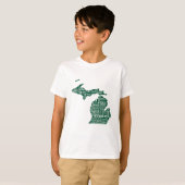 T-shirt État vert des villes du Michigan (Devant entier)