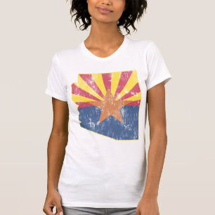 T-shirt État vintage de contour de drapeau d'Arizona
