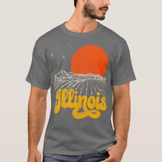 T-shirt Etat vintage de l'Illinois au milieu du siècle per