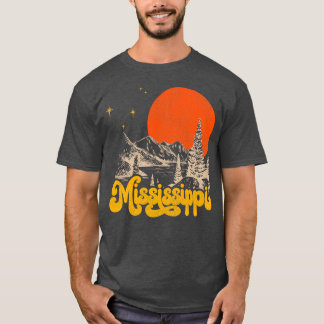 T-shirt État vintage du Mississippi Distresse du milieu du
