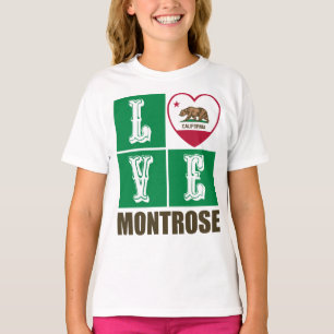 T-shirt États de Californie Drapeau Coeur Montrose