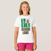 T-shirt États de Californie Drapeau Heart Silver Lake (Devant entier)