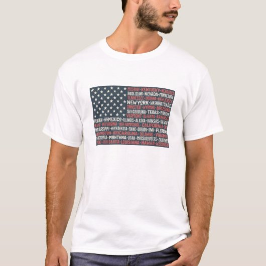 T-shirt États et capitaux des Etats-Unis d'Amérique | (Devant)