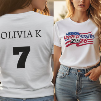 T-shirt États-Unis 2026 Football Nom Numéro Personnalisé