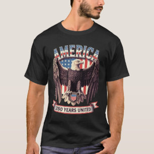 T-shirt États-Unis 250 ans United Bald Eagle Patriotic Fla
