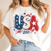 États-Unis 250 Coup de Pinceau Étoiles Rouge Blanc
