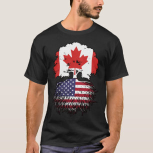 T-shirt États-Unis Amérique Canada drapeau des racines de