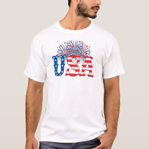 T-shirt États-Unis avec feux d'artifice