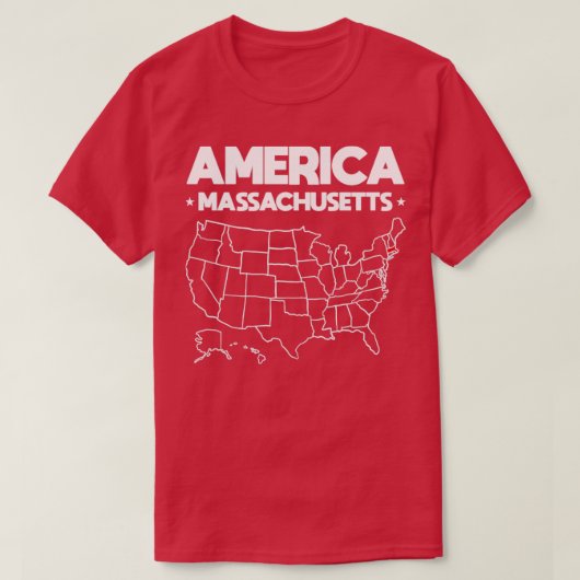 T-shirt États-Unis cadeau Massachusetts État (Design devant)