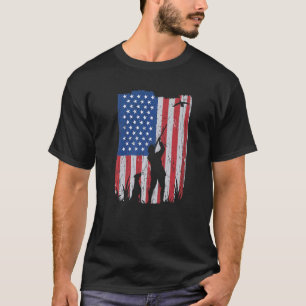 T-shirt États-Unis Chasse au canard Chien Drapeau américai