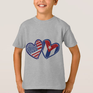 T-shirt États-Unis CUBA - Coeurs du drapeau