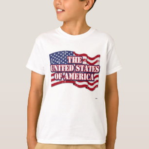 T-shirt États-Unis d'Amérique avec drapeau en détresse