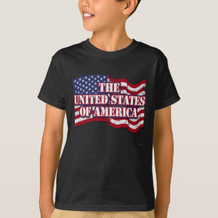 T-shirt États-Unis d'Amérique avec drapeau en détresse