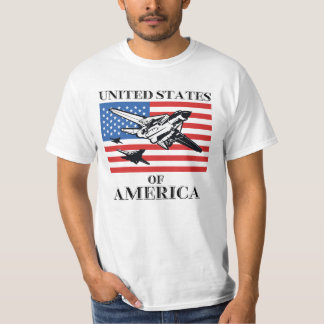 T-shirt États-Unis d'Amérique avec trois avions de chasse
