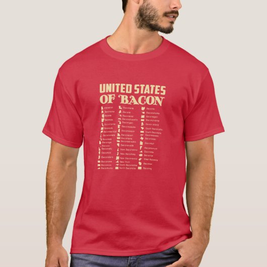 T-shirt États-Unis de Bacon - Funny Tee (Devant)
