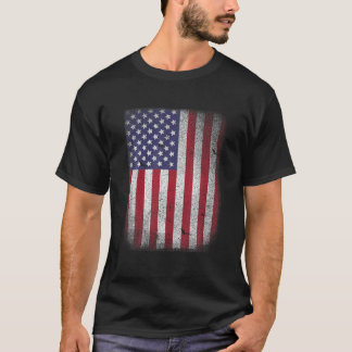 T-shirt États-Unis Drapeau 4 juillet Américain Rouge Blanc