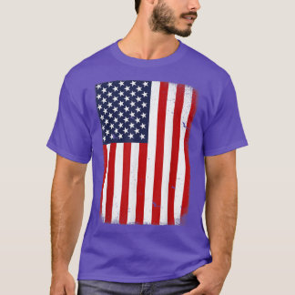 T-shirt États-Unis Drapeau 4 juillet Américain Rouge Blanc