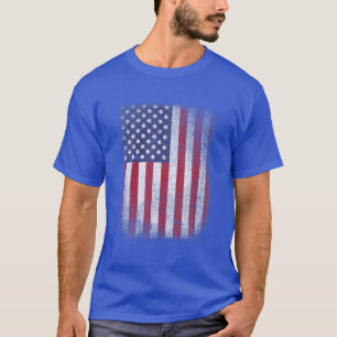 T-shirt États-Unis Drapeau 4 Juillet Américain Rouge Blanc