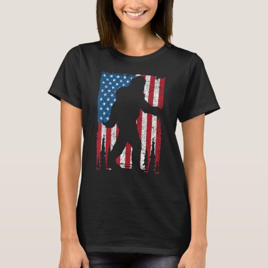T-shirt États-Unis Drapeau American Pride Sasquatch Yeti C (Devant)
