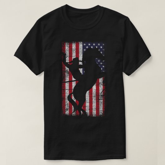 T-shirt États-Unis Drapeau American Pride Texas Equestrie  (Design devant)