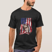 T-shirt États-Unis Drapeau Chat Kitty Kitten Drôle 4 Juill (Devant)