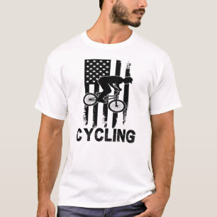 T-shirt Etats-Unis Drapeau Cyclisme Sports Biker