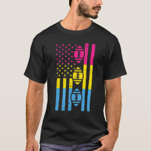 T-shirt États-Unis Drapeau de football américain Pansexual